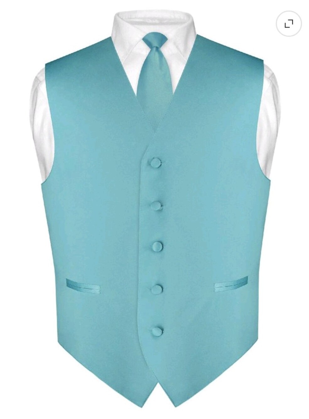Turquoise Dress Vest and Tie Set - Classic Formal Vest